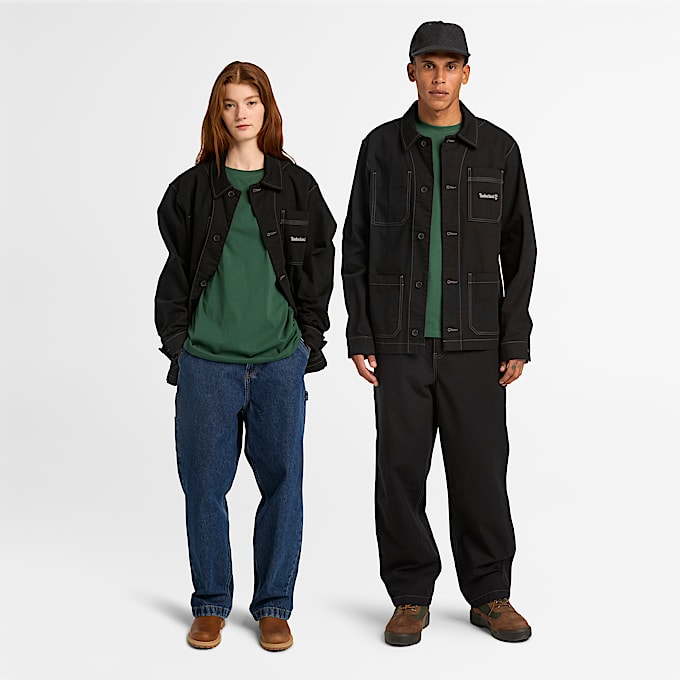 Casaco Chore em Lona em preto