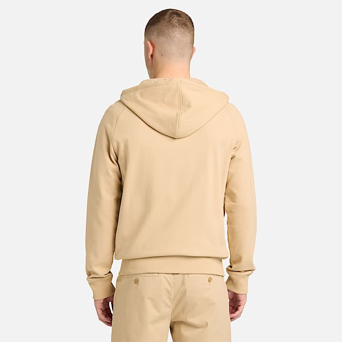 Exeter River Hoodie met rits voor heren in beige