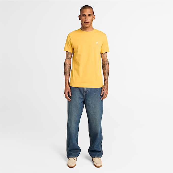 Dunstan River ShortSleeve TShirt for Men in Yellow TBL Yellow ALT2