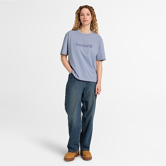 T-shirt de Manga Curta Lush para Mulher em azul