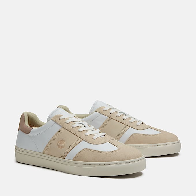 Lisbon Street Trainer for Men in White/Light Beige