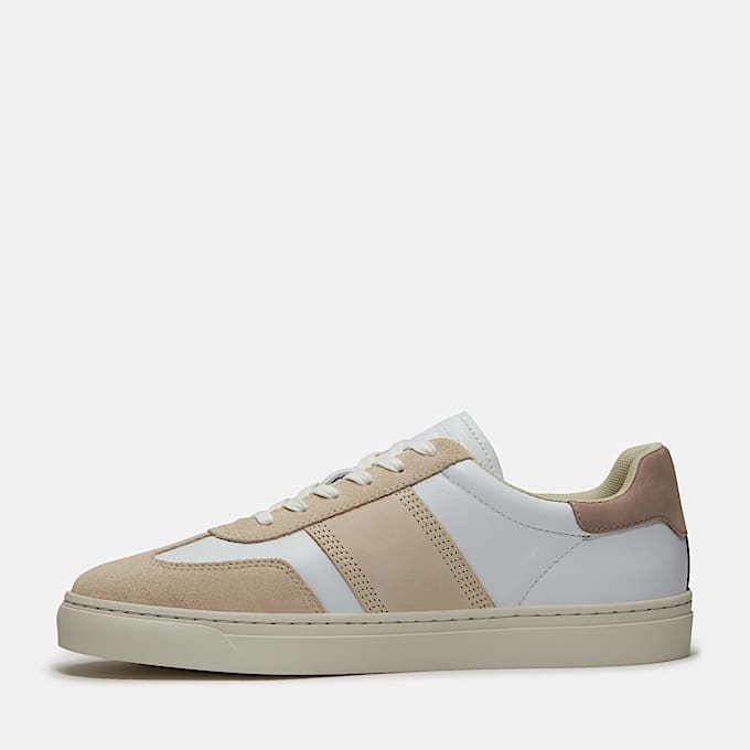 Lisbon Street Trainer for Men in White/Light Beige