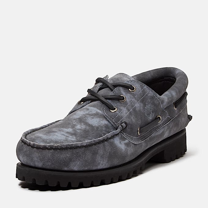 Timberland® Mix Tape Authentic 3-Eye Lug Boat Shoe for Men in Light Grey