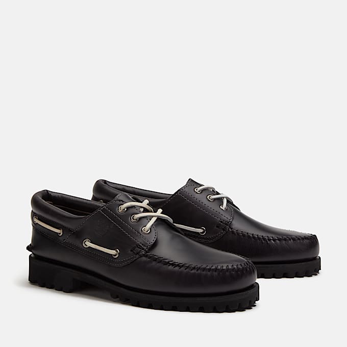 Timberland Road Trip 3Eye Lug Handsewn Boat Shoe for Men in BlackBrown TBL Black ALT4