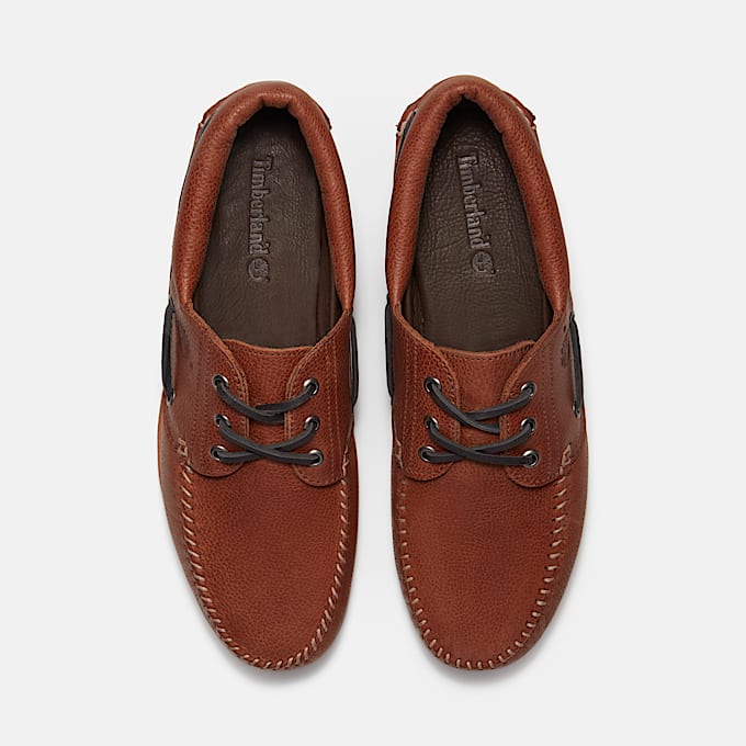 Timberland Road Trip 3Eye Lug Handsewn Boat Shoe for Men in BrownDark Grey TBL Brown ALT2