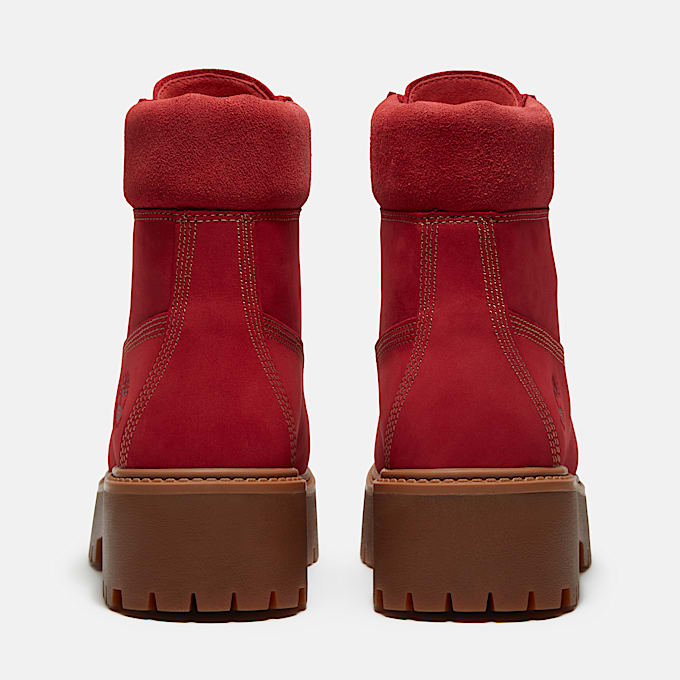 Bota Plataforma Impermeável Stone Street 6-Inch para Mulher em Vermelho