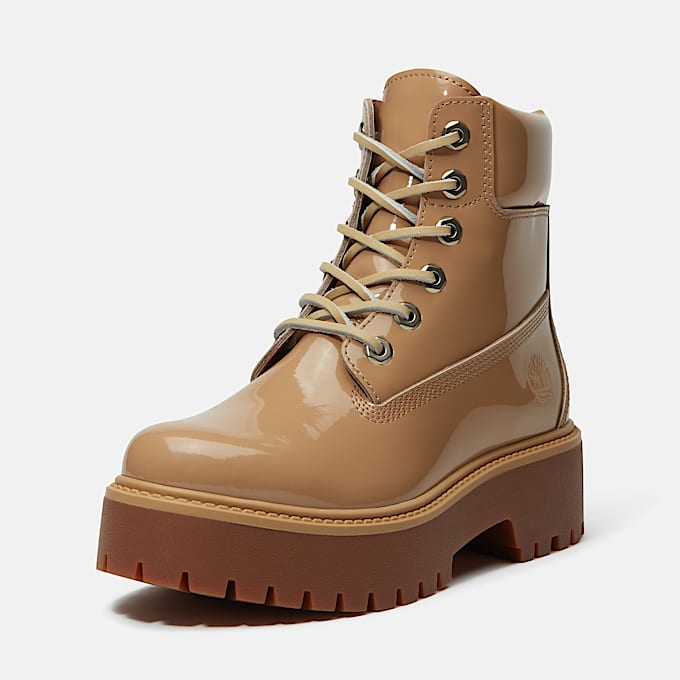 Stone Street 6-Inch Waterproof Platform Boot for Women in Beige