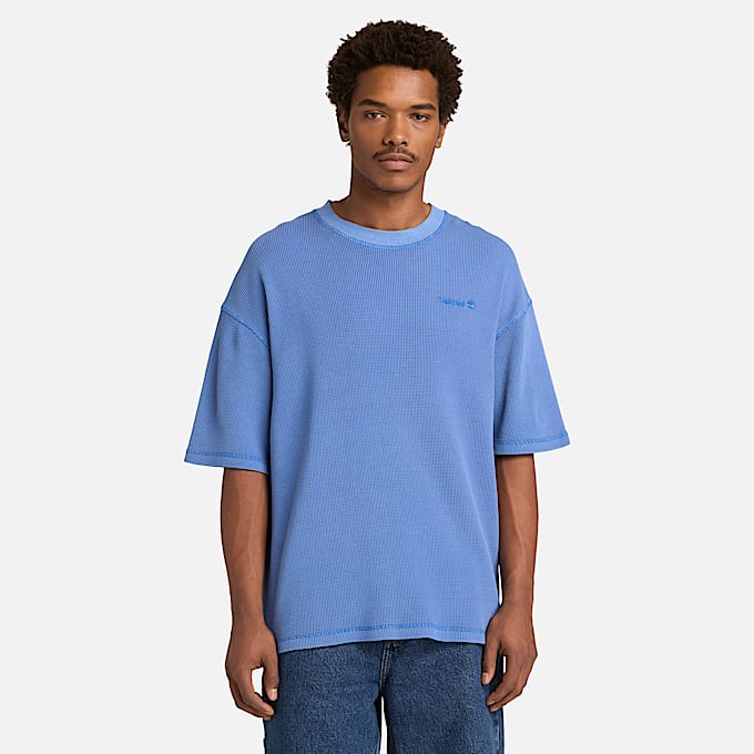 All Gender TShirt mit Waffelmuster in Blau TBL Blau ALT3