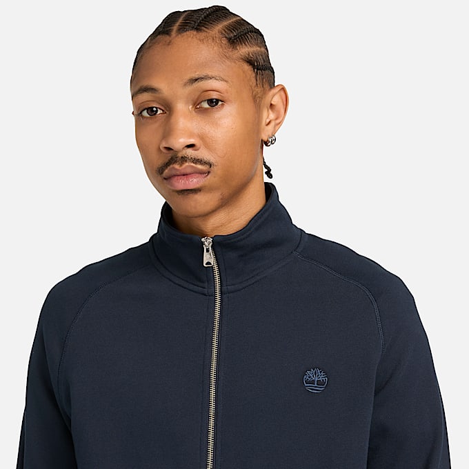 Sweat zippé Exeter River pour homme en bleu foncé