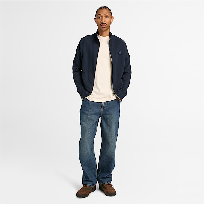 Sweat zippé Exeter River pour homme en bleu foncé