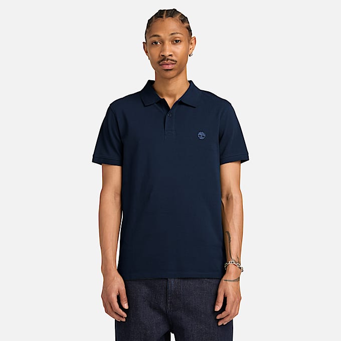 Millers River ShortSleeve Stretch Polo for Men in Dark Blue TBL Blue ALT1