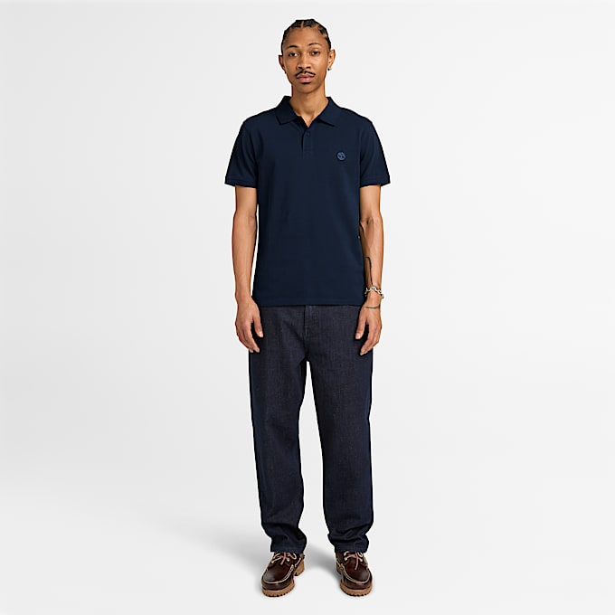 Millers River ShortSleeve Stretch Polo for Men in Dark Blue TBL Blue ALT2