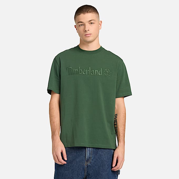 T-shirt a Maniche Corte Hampthon da Uomo in verde scuro