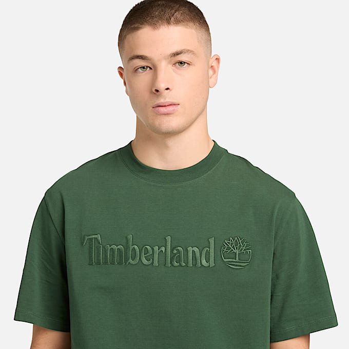 T-shirt a Maniche Corte Hampthon da Uomo in verde scuro
