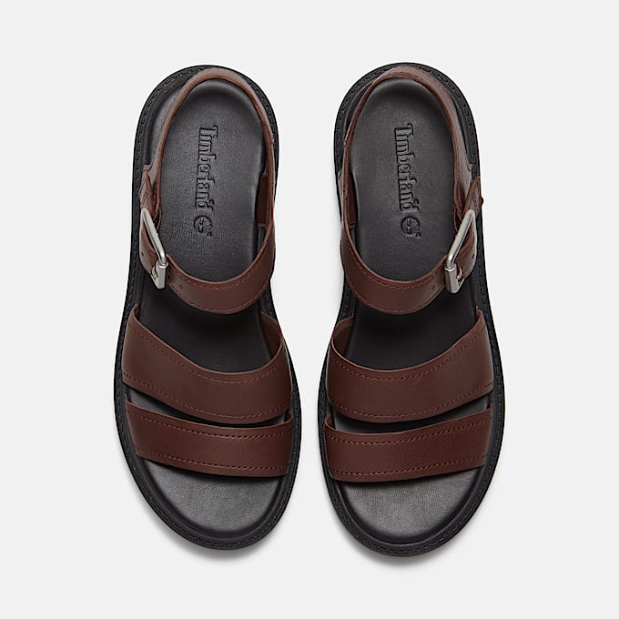 Sandalo con Plateau e Cinturino sul Retro Stone Street da Donna in marrone scuro