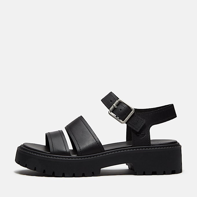 Stone Street PlateauSandale mit Fersenriemen fr Damen in Schwarz TBL Schwarz ALT9