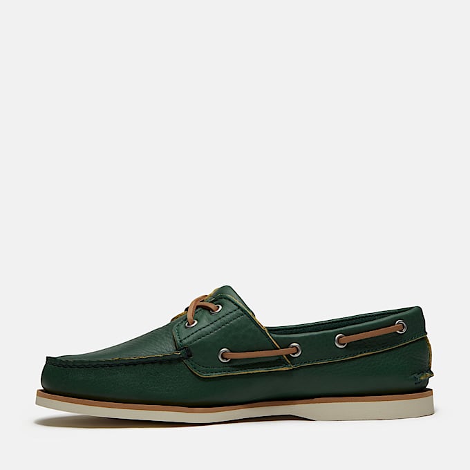 Lake House Classic 2Eye Boat Shoe for Men in Green TBL Green ALT6