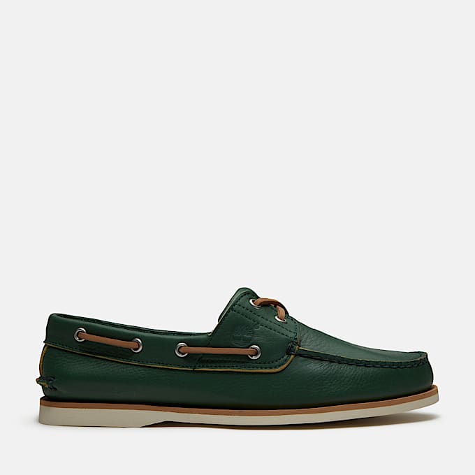 Lake House Classic 2Eye Boat Shoe for Men in Green TBL Green HERO