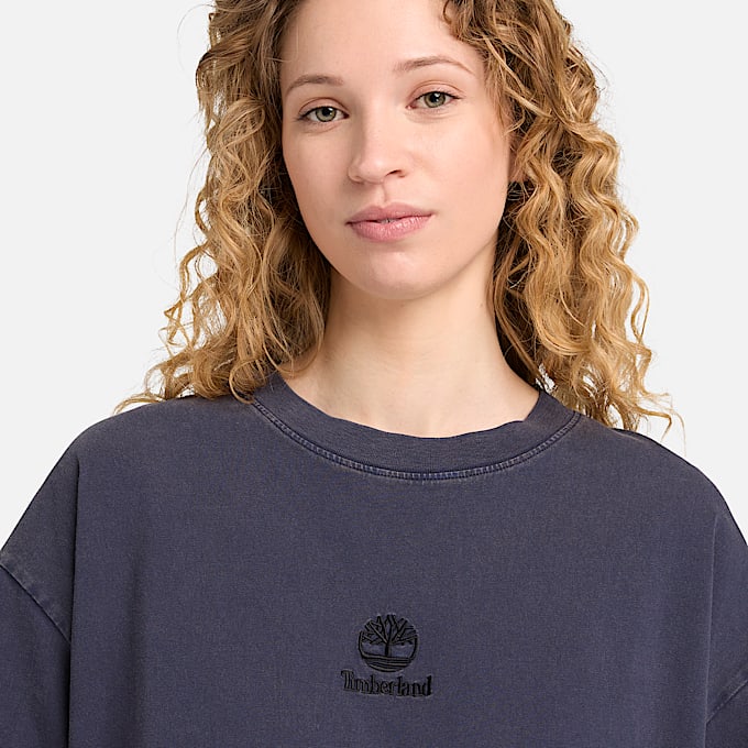 All Gender Sunwashed Embroidered Logo TShirt in Dark Blue TBL Blue ALT4