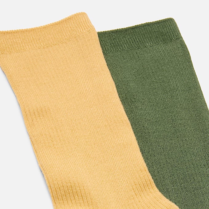 2er Pack leichte CrewSocken mit Rippung in Dunkelgrn TBL Grn ALT1