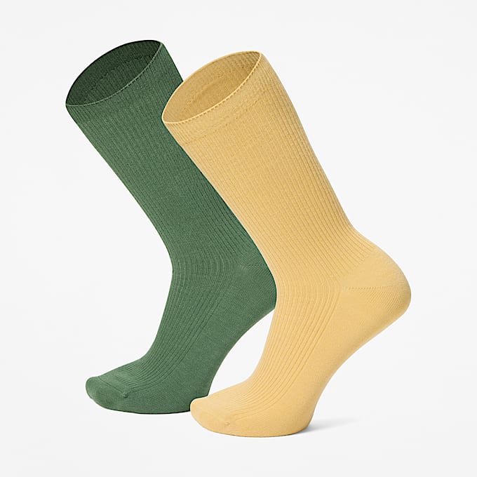 2er Pack leichte CrewSocken mit Rippung in Dunkelgrn TBL Grn HERO