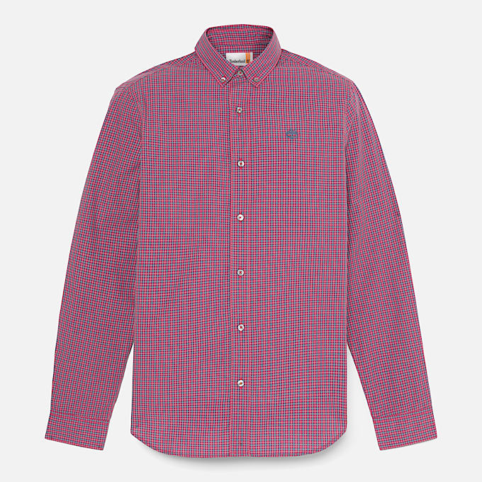 Chemise en popeline  mini carreaux cossais pour homme en Rouge TBL rouge HERO