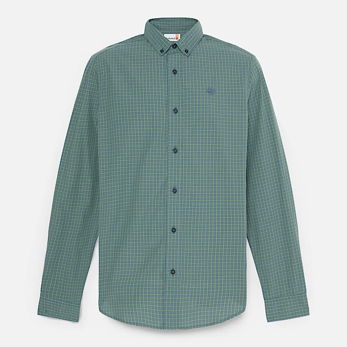 Chemise en popeline  mini carreaux cossais pour homme en vert fonc TBL Verte HERO