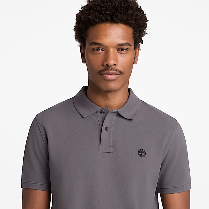 Millers River Short-Sleeve Pique Polo Shirt for Men in Black