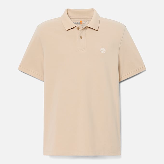 Millers River Short-Sleeve Pique Polo Shirt for Men in Beige - 1