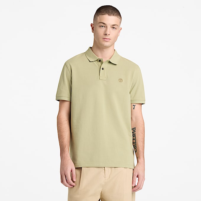 Millers River ShortSleeve Pique Polo Shirt for Men in Green TBL Green ALT1