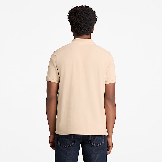 Millers River ShortSleeve Pique Polo Shirt for Men in Beige TBL Beige ALT8