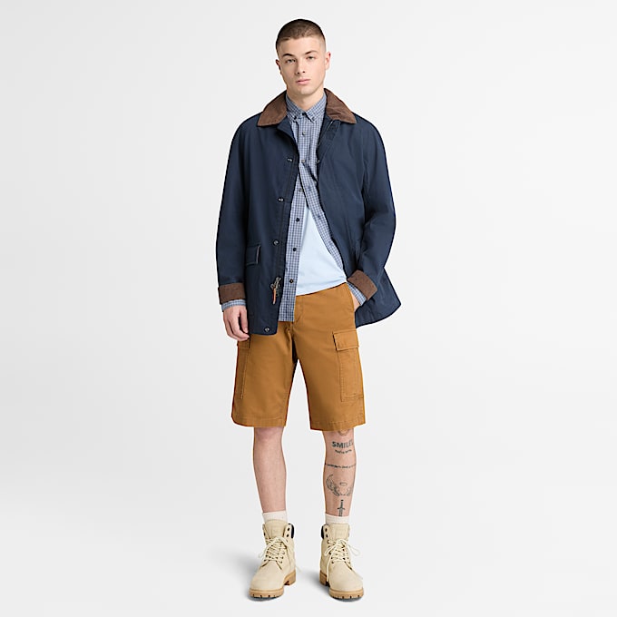 Micro Plaid Poplin Shirt for Men in Blue