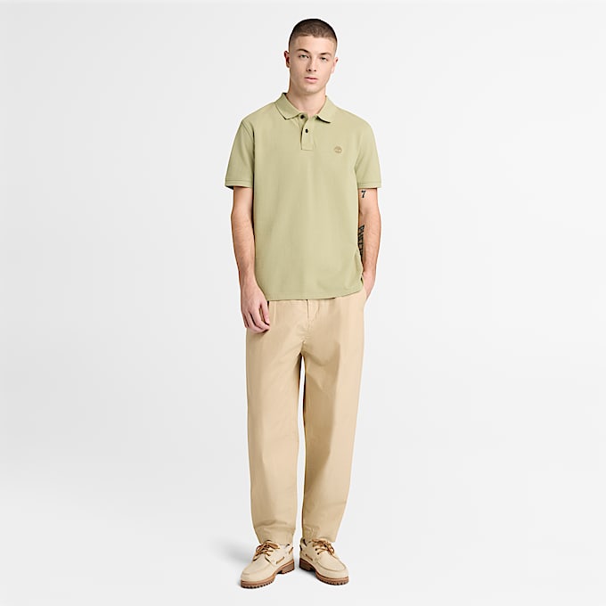 Millers River ShortSleeve Pique Polo Shirt for Men in Green TBL Green ALT2