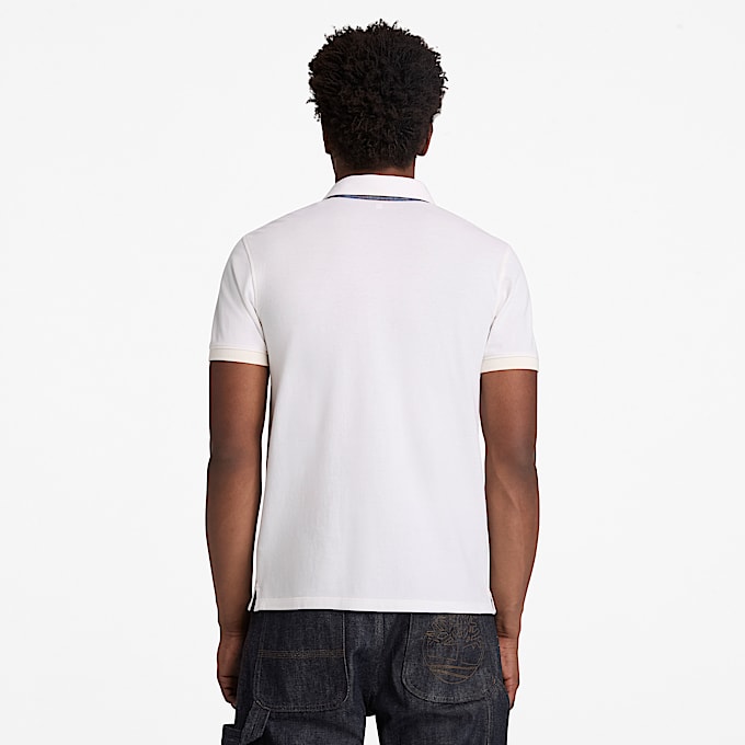 Kurzärmeliges Baboosic Brook Oxford-Polohemd für Herren in Weiß