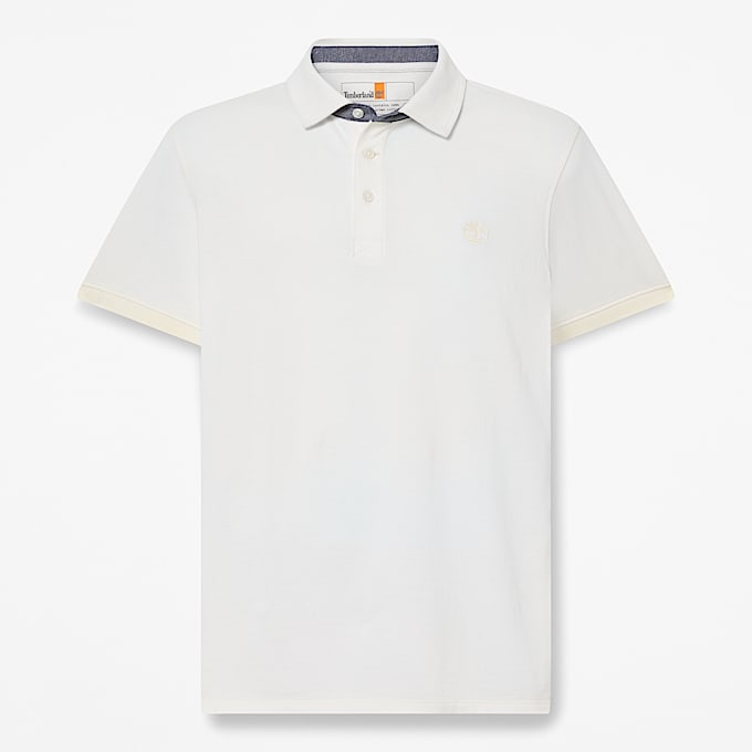 Kurzärmeliges Baboosic Brook Oxford-Polohemd für Herren in Weiß - 1