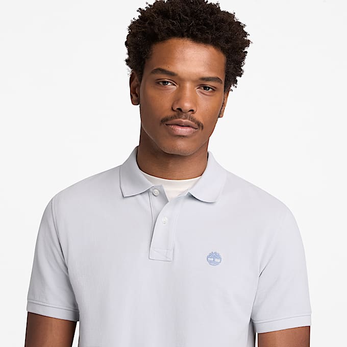 Millers River ShortSleeve Pique Polo Shirt for Men in Grey TBL Grey ALT3