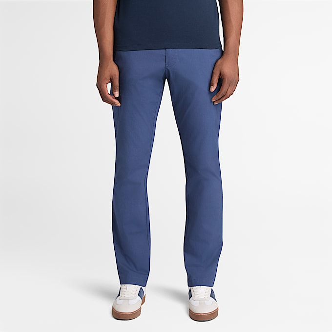 Claremont Poplin Chino Trouser for Men in Dark Blue TBL Blue ALT1