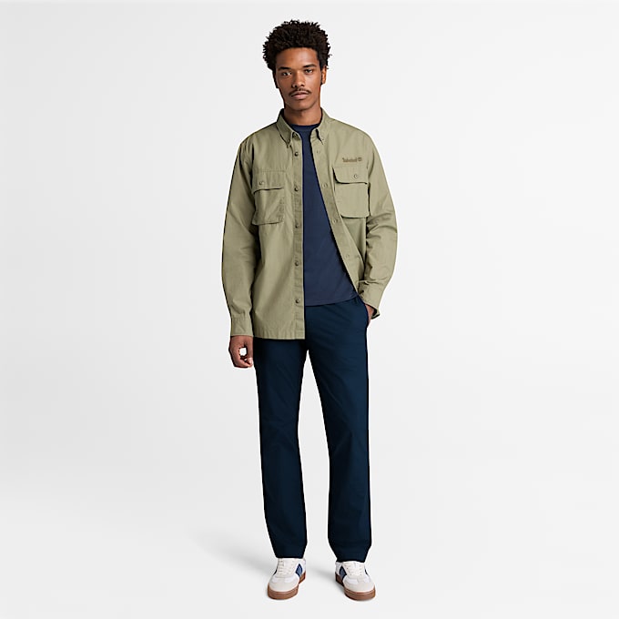 Claremont Poplin Chino Trouser for Men in Dark Blue TBL Blue ALT2