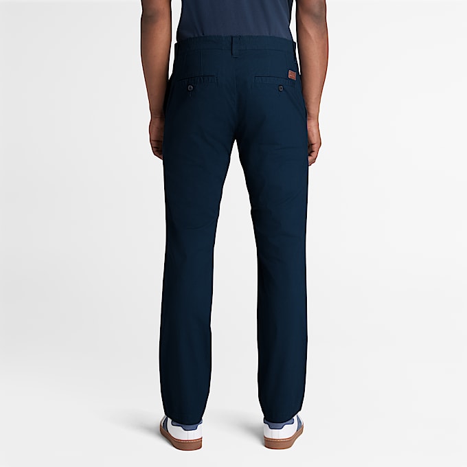 Claremont Poplin Chino Trouser for Men in Dark Blue TBL Blue ALT8
