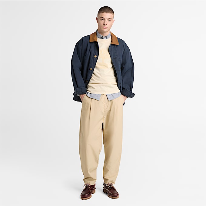 Garment Dyed Logo Graphic TShirt for Men in Beige TBL Beige ALT2