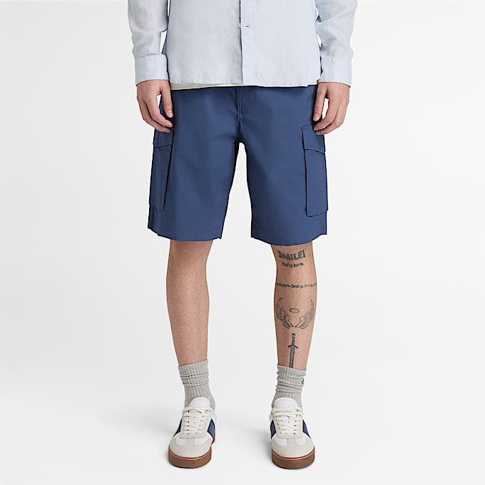 Brookline Poplin Cargo Short for Men in Dark Blue TBL Blue ALT1