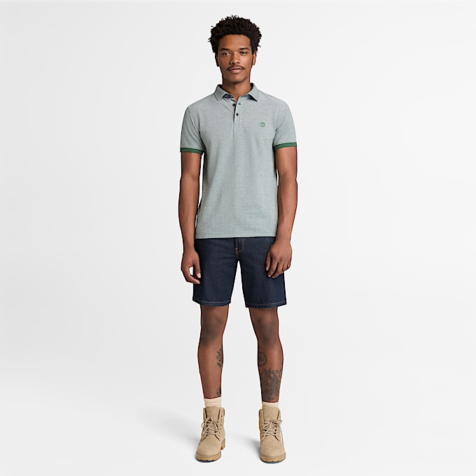 Kurzärmeliges Baboosic Brook Oxford-Polohemd für Herren in Dunkelgrün