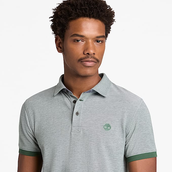 Kurzärmeliges Baboosic Brook Oxford-Polohemd für Herren in Dunkelgrün