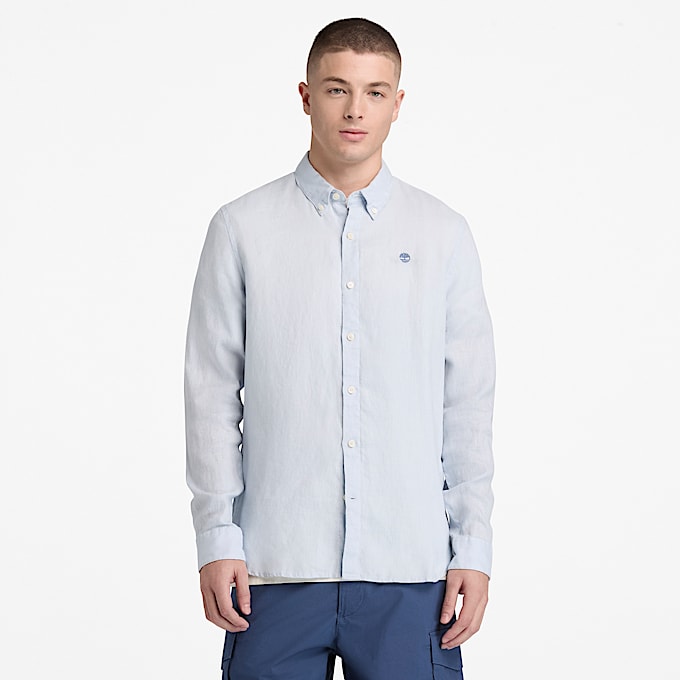 Mill Brook Linen Shirt for Men in Grey TBL Grey ALT1