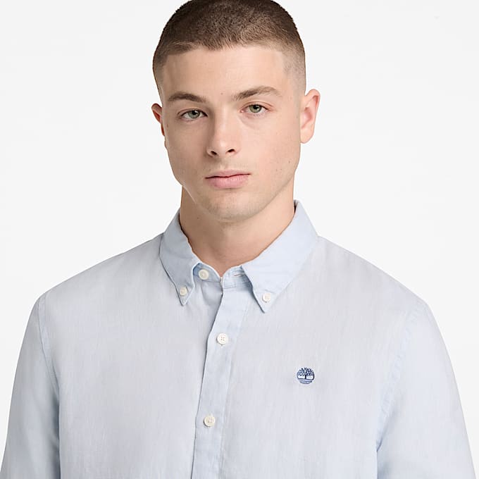 Mill Brook Linen Shirt for Men in Grey TBL Grey ALT3