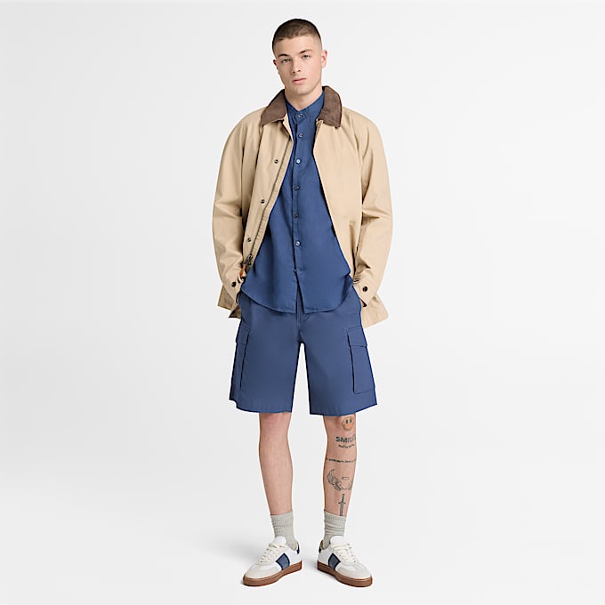 Mill Brook Linen Shirt for Men in Dark Blue TBL Blue ALT2