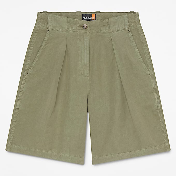 CottonLinen Bermuda Short fr dam i grn TBL Grn HERO