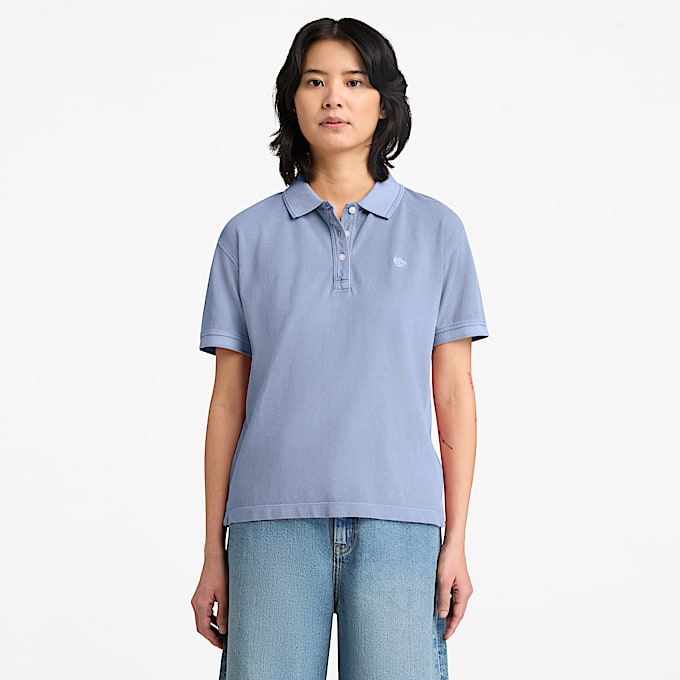 Garment Dyed ShortSleeve Pique Polo for Women in Blue TBL Blue ALT1