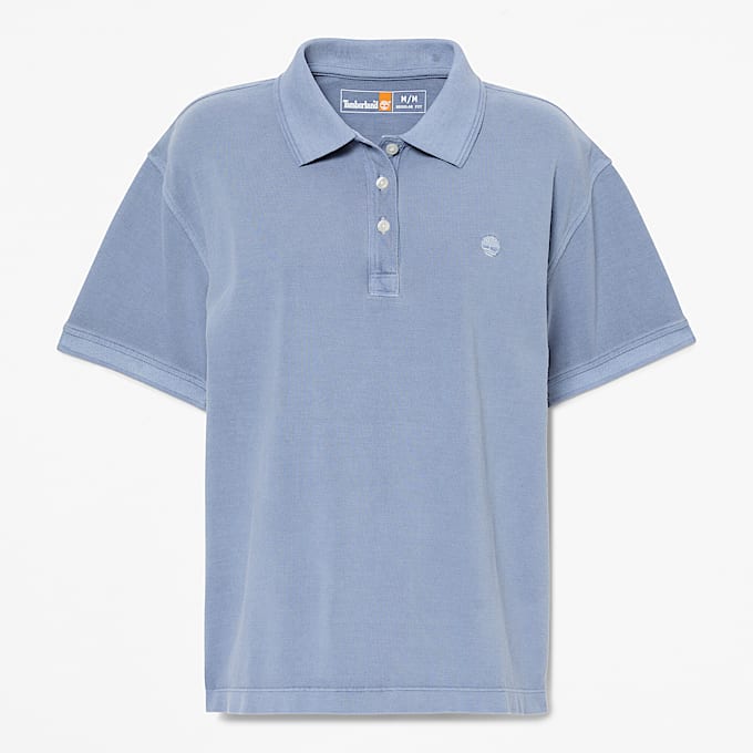 Garment Dyed ShortSleeve Pique Polo for Women in Blue TBL Blue HERO