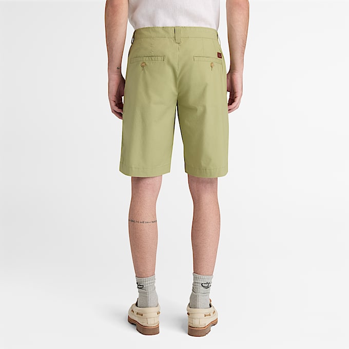 Claremont Poplin Chino Short for Men in Green TBL Green ALT8